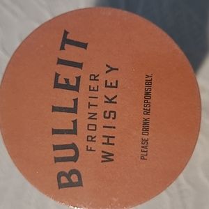 Bulleit whiskey coasters.